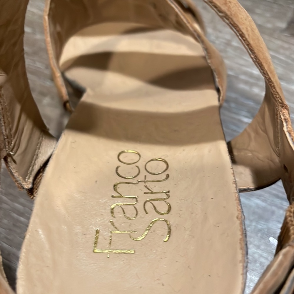 Franco Sarto Tan Strappy Fiona Wedge Sandals - Picture 6 of 8